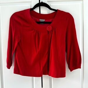 Vibrant red Ann Taylor Cropped cardigan